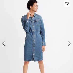 Madewell denim snap shirt dress. Size 16.